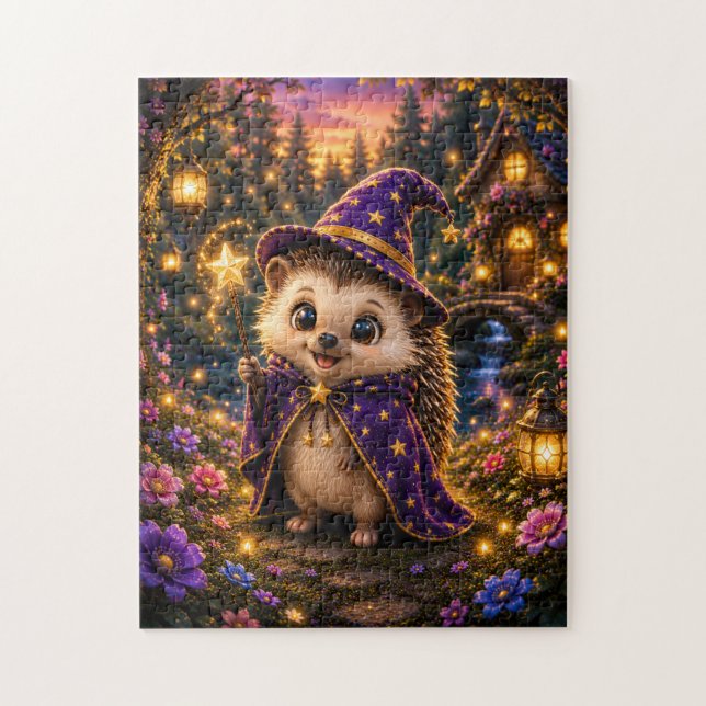 Magical Hedgehog Wizard Jigsaw Puzzle (Vertikal)