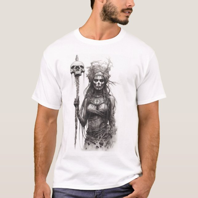 Magical Hexendoktor Stehende Pose T - Shirt (Vorderseite)