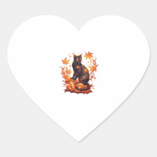 Magical Introvert Cat Pastel Hexenhut Halloween Herz-Aufkleber