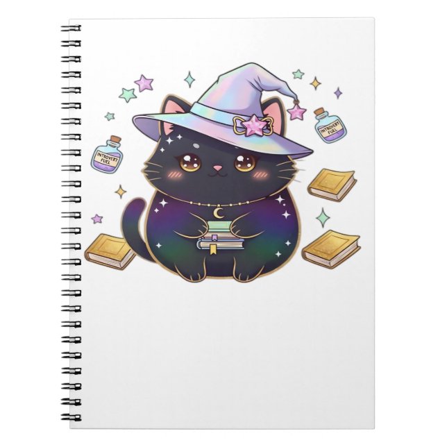 Magical Introvert Cat  Pastel Witch Hat Halloween  Notizblock (Vorderseite)
