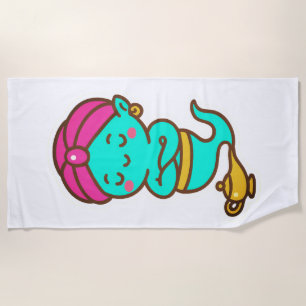 Magical Kawaii Djinn - Neon Spirit Strandtuch