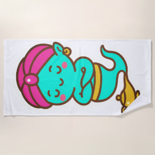 Magical Kawaii Djinn - Neon Spirit Strandtuch