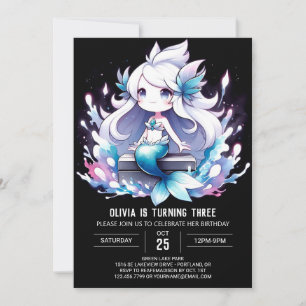 Magical Kids Mermaid Birthday Einladung