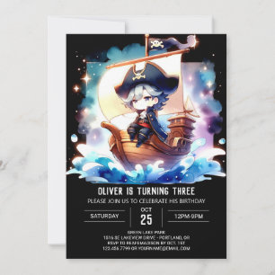 Magical Kids Pirate Birthday Einladung