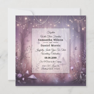 Magical Lavender Fairy Lights Hochzeit Einladung