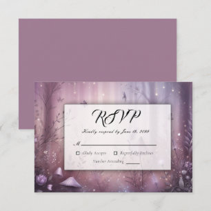 Magical Lavender Fairy Lights Hochzeit RSVP Karte