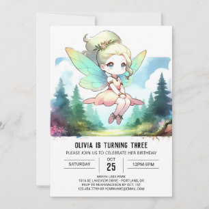 Magical Little Fairy Birthday Einladung