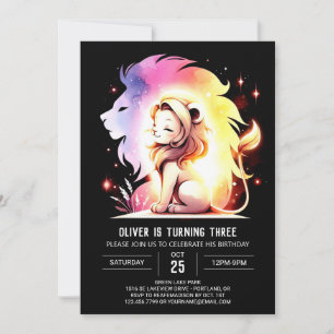 Magical Little Lion Birthday Einladung