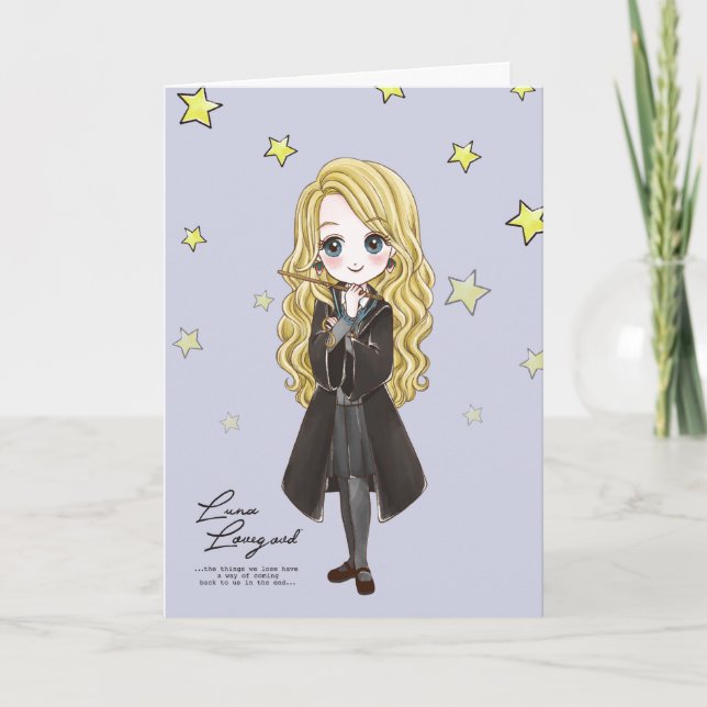 Magical Luna Lovegood Watercolor Karte (Vorderseite)