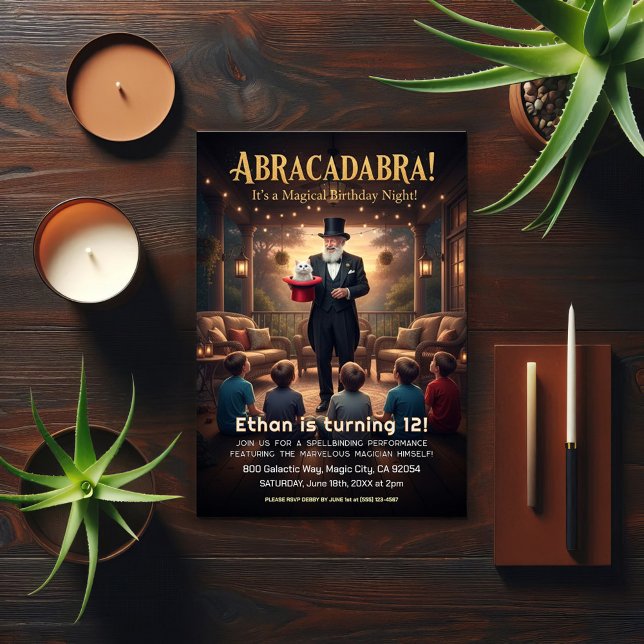 Magical Magician Birthday Party  Einladung (Von Creator hochgeladen)