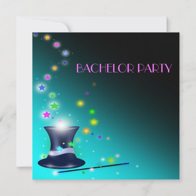Magical Magicians Hat Bachelor Party Einladung (Vorderseite)