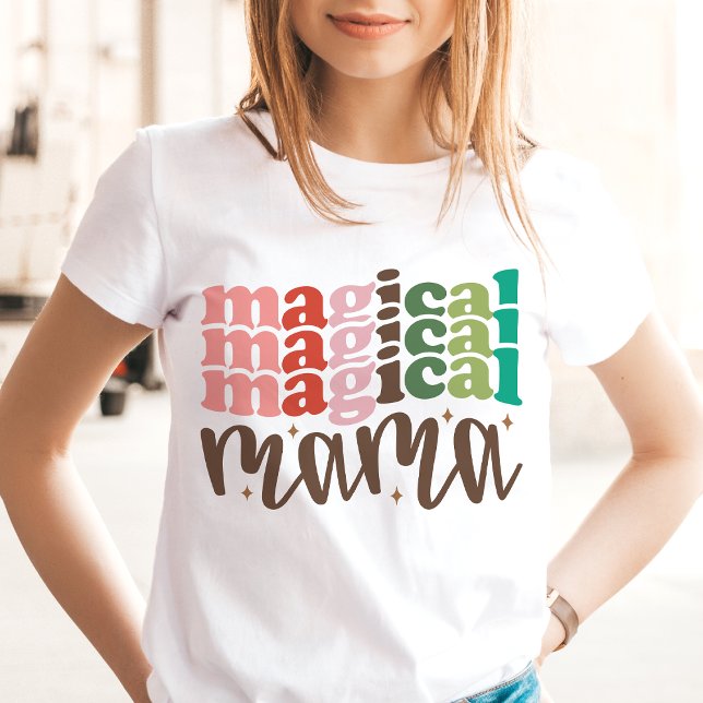 Magical Mama Retro Groovy Weihnachtsfeiertage Tri-Blend Shirt (Magical Mama Retro Groovy Christmas Holidays T-Shirt)