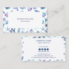 Magical marine creatures pattern marine biologist  visitenkarte