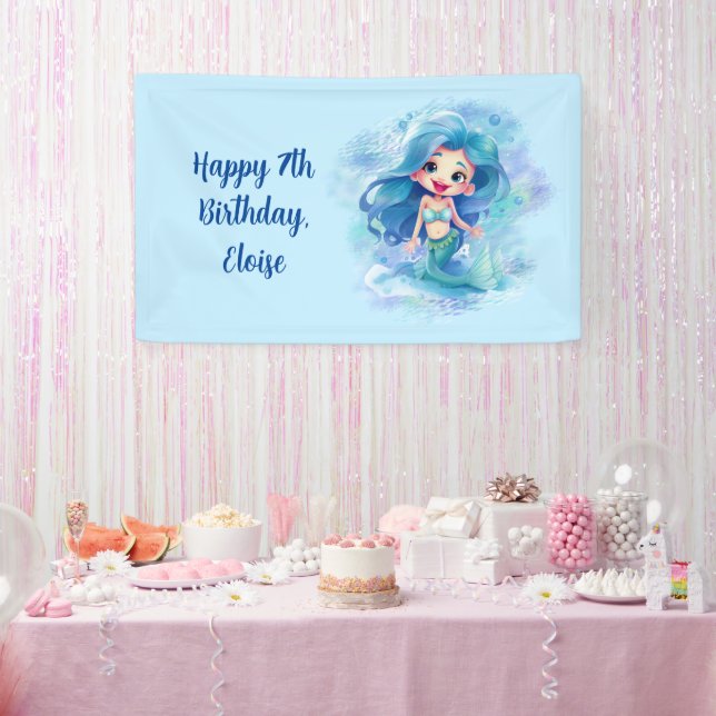 Magical Mermaid Birthday Banner (Party)