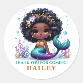 Magical Mermaid Birthday Danke Runder Aufkleber