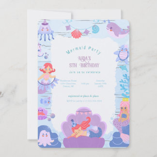 Magical Mermaid Birthday Einladung