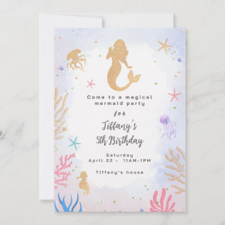 Magical Mermaid Birthday Einladung