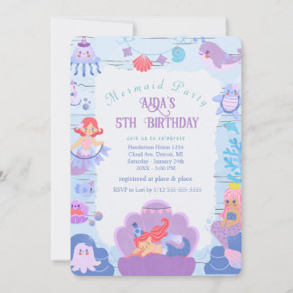 Magical Mermaid Birthday Einladung