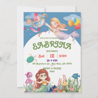 Magical Mermaid Birthday Einladung