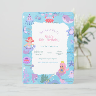 Magical Mermaid Birthday Einladung