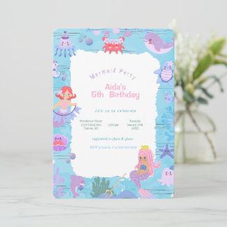 Magical Mermaid Birthday Einladung