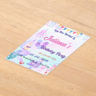 Magical Mermaid Birthday Invitation Acryleinladungen