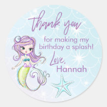 Magical Mermaid Geburtstagsparty Danke Stickers