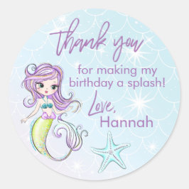Magical Mermaid Geburtstagsparty Danke Stickers