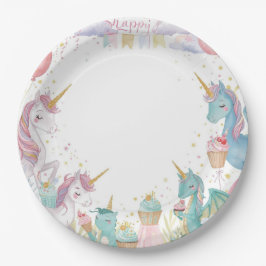 Magical Mermaids Unicorns Rainbow Birthday Party Pappteller
