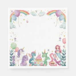 Magical Mermaids Unicorns Rainbow Personalized Serviette