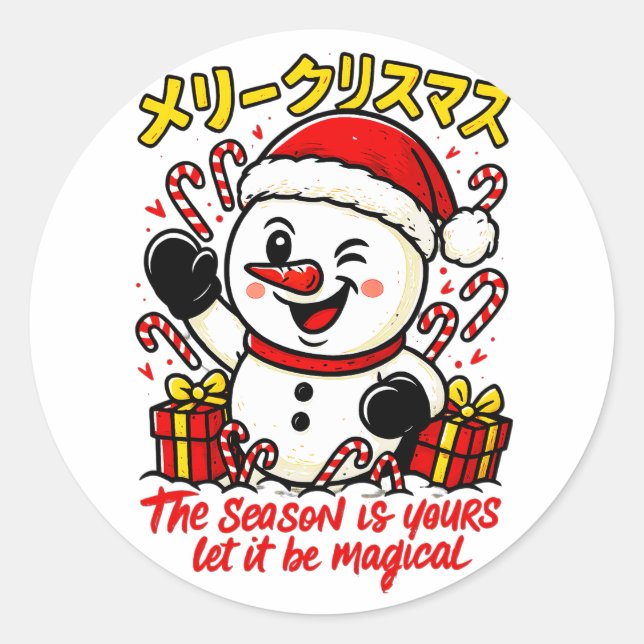 Magical Merry Christmas Snowman Sticker Pack candy (Vorderseite)