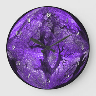 Magical Midnight Purple Crystal Ball Wall Clock Große Wanduhr