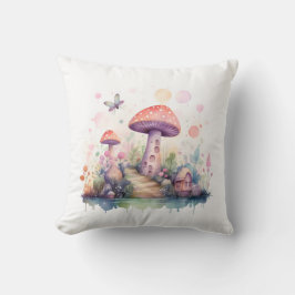 Magical Mistic Colorful Mushroom houses Kissen