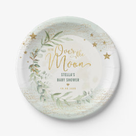 Magical Moon & Stars Greenerity Gold Baby Dusche Pappteller
