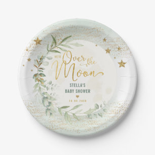 Magical Moon & Stars Greenerity Gold Baby Dusche Pappteller