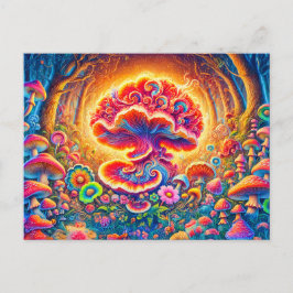 Magical Mushrooms Psychedelic Forest Fantasy Postkarte