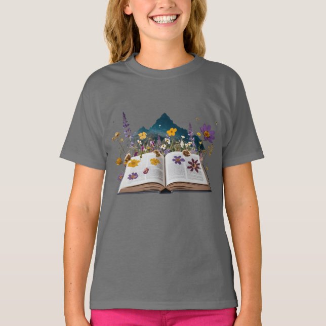 Magical Nature & Kitten Kids T-Shirt – Whimsical  (Vorderseite)