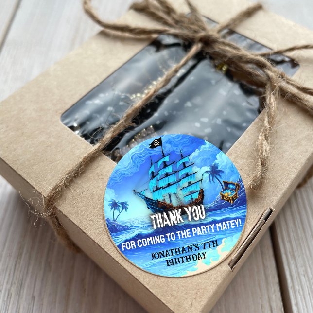 Magical Neon Blue Glow Pirate Ship Party Vielen Da Runder Aufkleber (Von Creator hochgeladen)