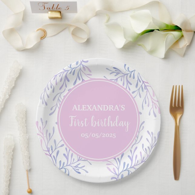 Magical Ocean Birthday Girl 1. Geburtstag Pappteller (Hochzeit)