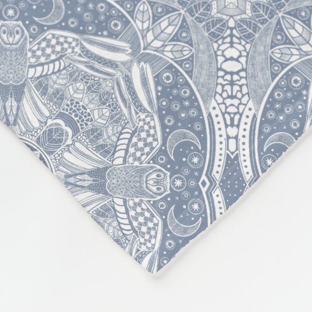 Magical Owl Mandala Fleecedecke (Ecke)