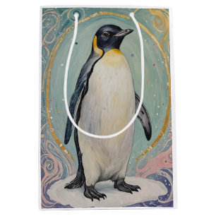 Magical Pastel Penguin Mittlere Geschenktüte