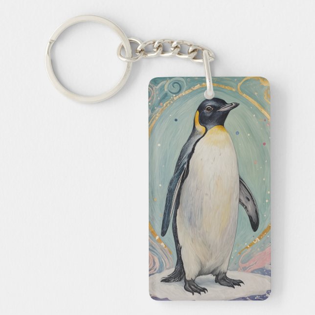 Magical Pastel Penguin Schlüsselanhänger (Vorderseite)