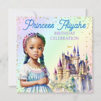 Magical Pastel Princess Fantasy Rainbow Castle Einladung