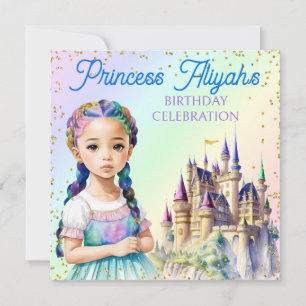 Magical Pastel Princess Fantasy Rainbow Castle Einladung