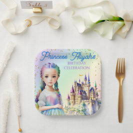 Magical Pastel Princess Fantasy Rainbow Castle Pappteller