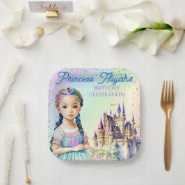 Magical Pastel Princess Fantasy Rainbow Castle Pappteller