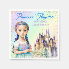 Magical Pastel Princess Fantasy Rainbow Castle Serviette