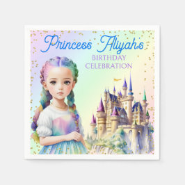 Magical Pastel Princess Fantasy Rainbow Castle Serviette