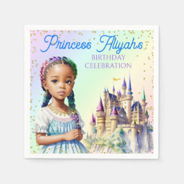 Magical Pastel Princess Fantasy Rainbow Castle Serviette
