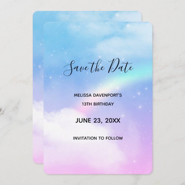 Magical Pastel Save The Date (Vorne/Hinten)